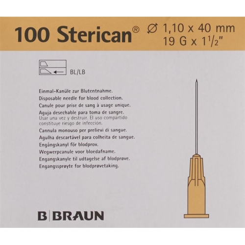 Sterican Nadel 19g 1.10x40mm Elfenb Luer 100 Stück buy online