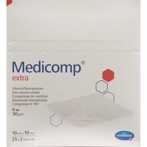 Medicomp Extra Vlieskompressen 10x10cm 25 Beutel 2 Stück buy online