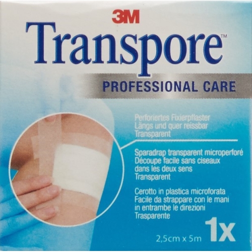 3M Transpore Fixierpflaster 25mm x 5m transparent Refill buy online