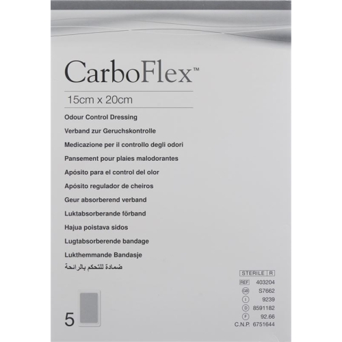 Carboflex Aktivkohle Verband 15x20cm Steril 5 Stück buy online