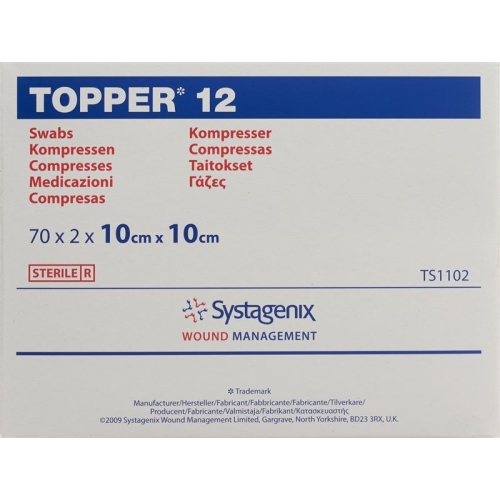 Topper 12 Einmal-Kompressen 10x10cm Steril 70 Beutel à 2 Stück buy online