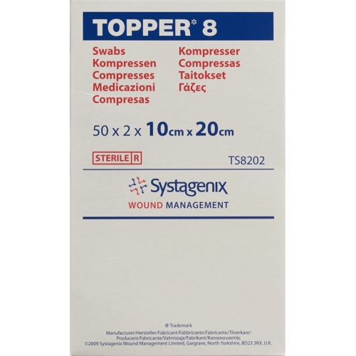 Topper 8 Einmal-Kompressen 10x20cm Steril 50 Beutel à 2 Stück buy online