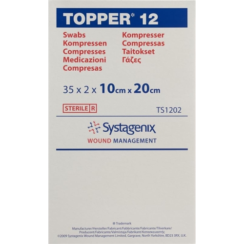 Topper 12 Einmal-Kompressen 10x20cm Steril 35 Beutel à 2 Stück buy online