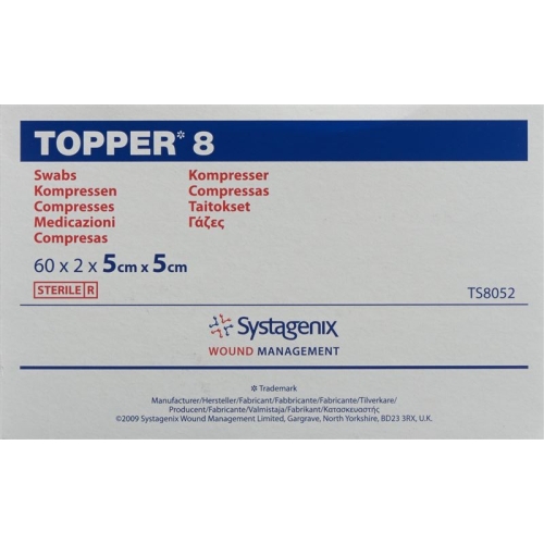 Topper 8 Einmal-Kompressen 5x5cm Steril 60 Beutel à 2 Stück buy online