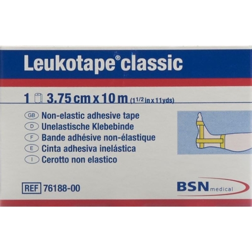 Leukotape Classic unelastische Klebebinde 10m x 3.75cm Gelb buy online