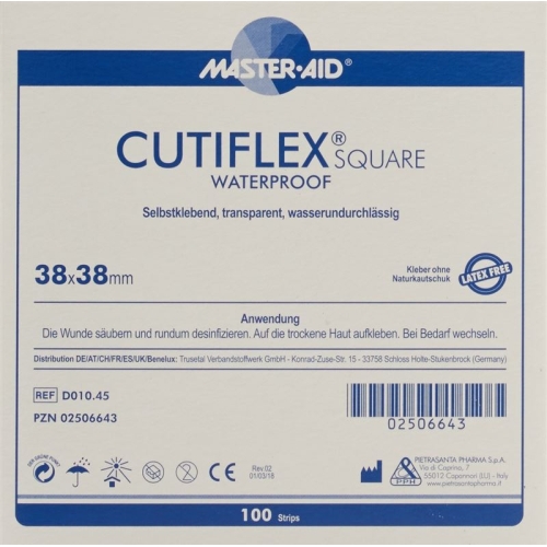 Cutiflex Square Folienpflaster 38x38mm 100 Stück buy online