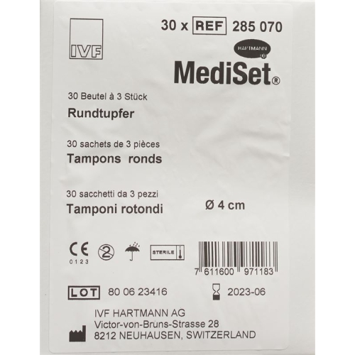 Mediset IVF Rundtupfer 4cm Steril 30 Beutel 3 Stück buy online