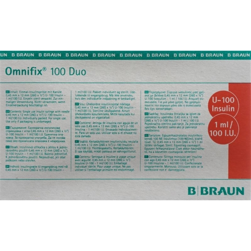 Omnifix Insulin 1ml Duo mit Kanüle G26 100 Stück buy online