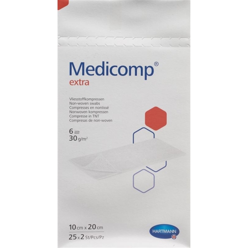 Medicomp Extra Vlieskompressen 10x20cm Steril 25 Beutel 2 Stück buy online