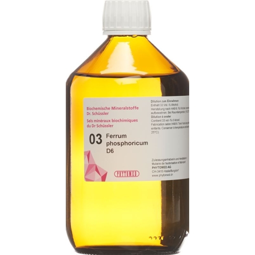 Phytomed Schüssler Nr. 3 Ferrum Phos Dil D 6 500ml buy online