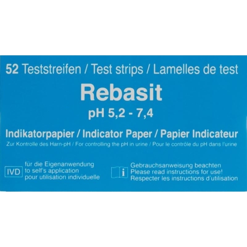 Rebasit Indikatorpapier Streifen Ph5.2-7.4 52 Stück buy online