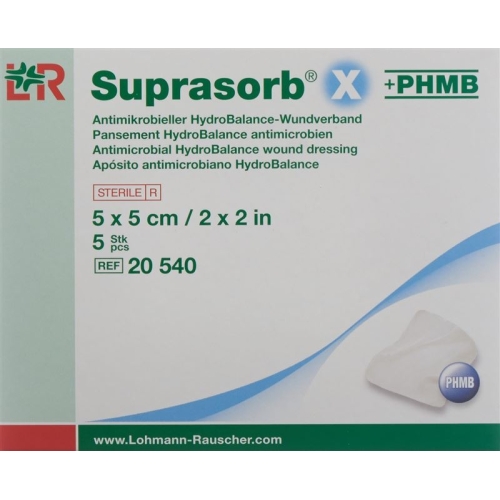 Suprasorb X + Phmb Wundverband Hydrobalance 5x5cm Steril 5 Stück buy online