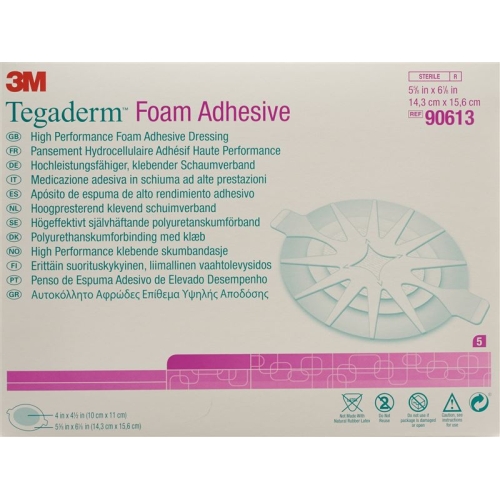 3M Tegaderm Foam Adhesive Schaumkompresse 10x11cm Oval 5 Stück buy online