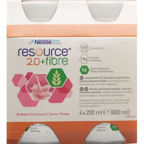 Resource 2.0 Fibre Drink Erdbeer 4x 200ml buy online