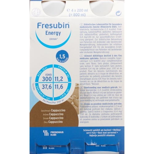 Fresubin Energy Drink Cappuccino 4x 200ml buy online