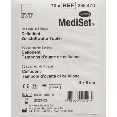 Mediset Cellodent Tupfer 4x5cm 70x 5 Stück buy online