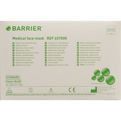 Barrier surgical mask (protective mask) Standard Basic Blue 60 pieces buy online