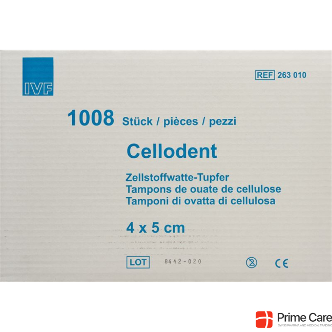 Cellodent cellulose wadding swab 4x5cm 12x 1008 pcs