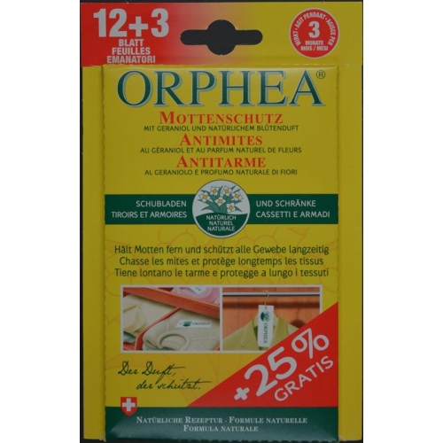 Orphea Mottenschutzblätter 12+3stk Aktion buy online