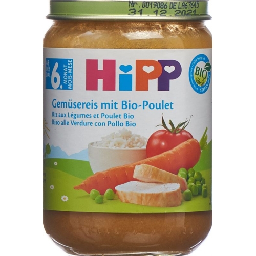 Hipp Gemüsereis mit Bio-Poulet Glas 190g buy online