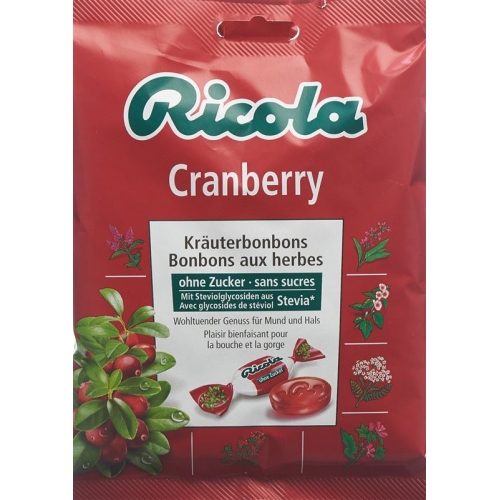 Ricola Cranberry Kräuterbonbons ohne Zucker Beutel 125g buy online