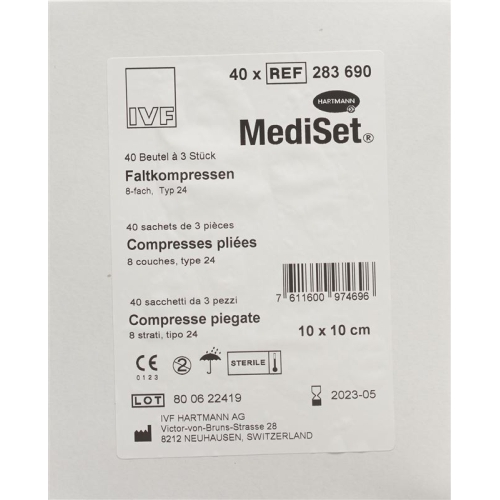 MediSet Faltkompressen Typ 24 8-fach 10x10cm 3 Stück buy online