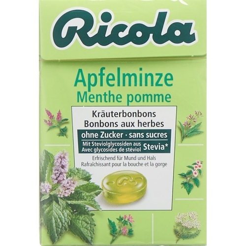 Ricola apple mint candy without sugar with stevia Box 50 g