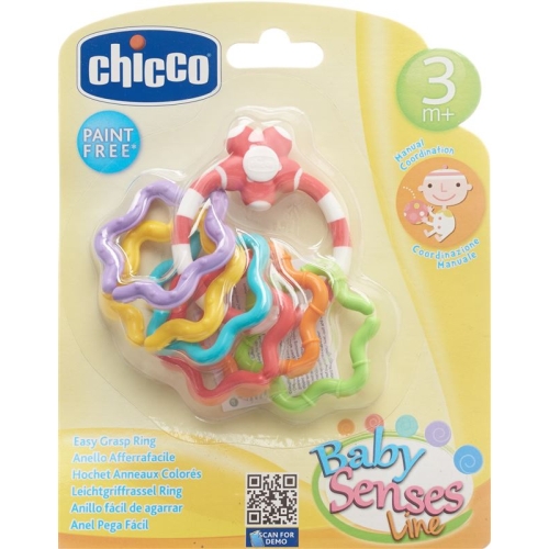 Chicco Easy grip rattle colorful rings 3M +