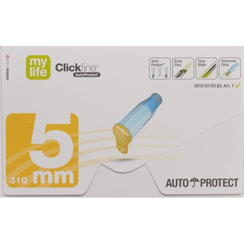 mylife Clickfine Autoprotect pen needle 5mm 100 pcs