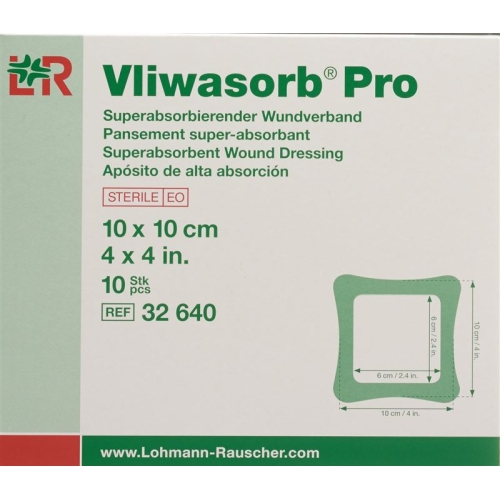 Vliwasorb Pro Wundverband 10x10cm 10 Stück buy online