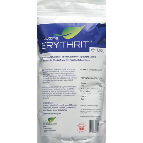 Tautona Erythrit Verschlussbeutel 1kg buy online