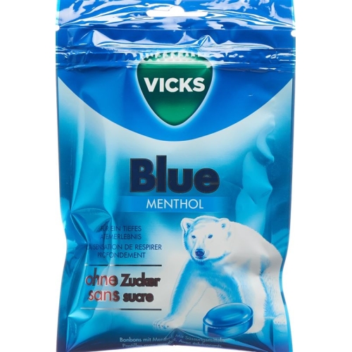 Vicks Blue ohne Zucker Beutel 72g buy online