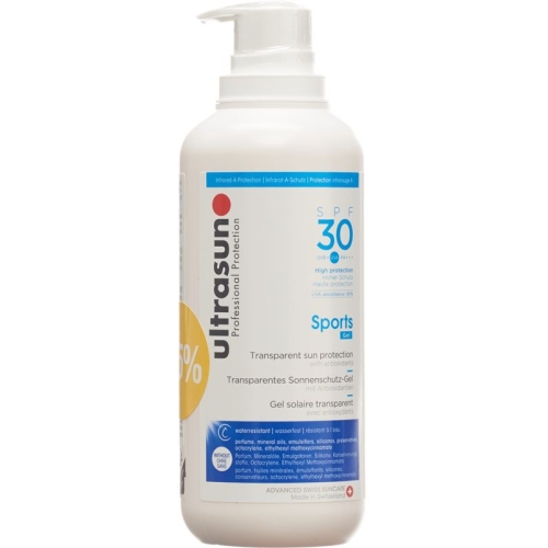 Ultrasun Sport Gel SPF 30 Dispenser 400ml 25% discount buy online