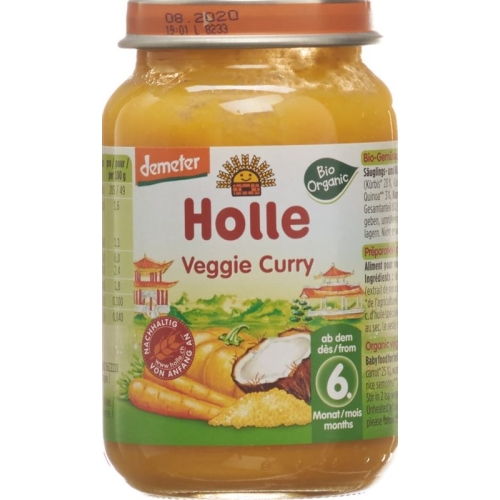 Holle Veggie Curry Glass from the 6th month Bio 190g buy online