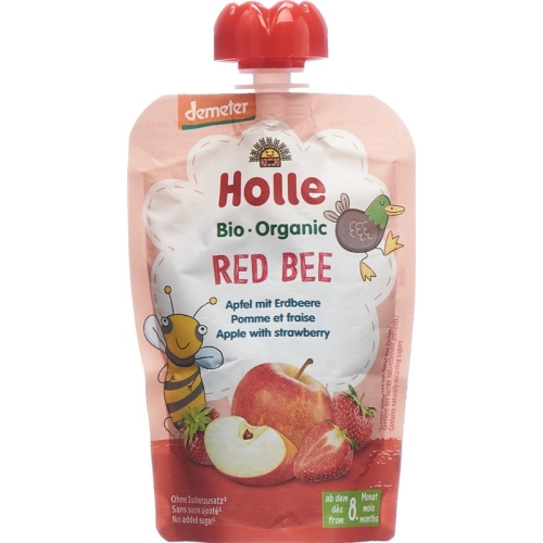 Holle Red Bee Pouchy Apple Strawberry 100g buy online