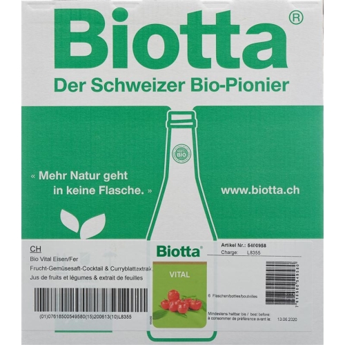 Biotta Vital Iron 6 Bottle 5dl buy online