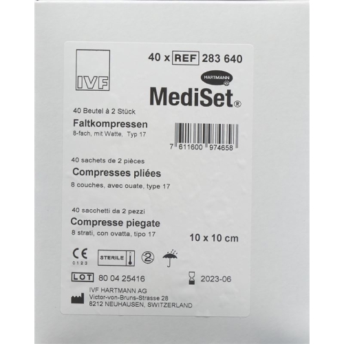 MediSet Faltkompressen Typ 17 8-fach 10x10cm 2 Stück buy online