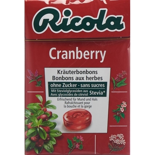 Ricola Cranberry herbal sweets without sugar with stevia Box 50 g