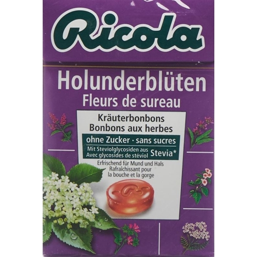 Ricola elderflower candies without sugar with stevia Box 50 g