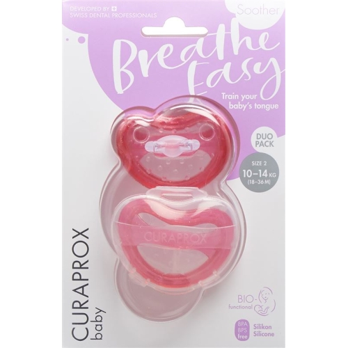 Curaprox Baby pacifier size 2 Pink Double New 2 pieces buy online