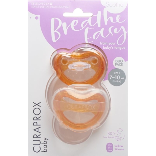 Curaprox Baby pacifier size 1 orange Double New 2 pieces buy online