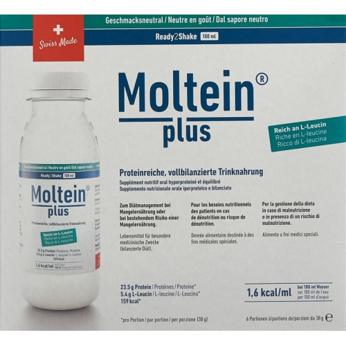 Moltein Plus Ready2shake Geschmacksneutr 6 Flasche 38g buy online