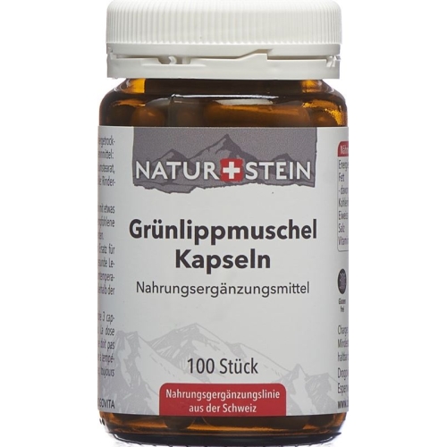 Naturstein Grünlippmuschel Kapseln Glasflasche 100 Stück buy online