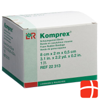 Komprex foam rubber bandage 0.5cm 8cmx2m white