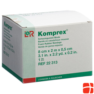 Komprex foam rubber bandage 0.5cm 8cmx2m white