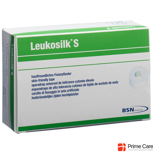 LEUKOSILK S adhesive plaster 9.2mx2.5cm white 12pcs