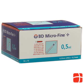 BD Micro-Fine+ U100 Insulin Spritze 12.7x0.33 100 x 0.5 ml