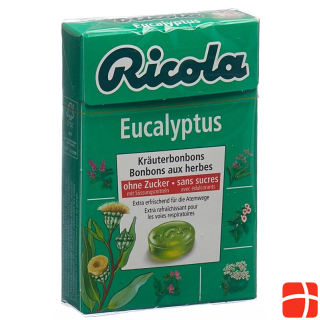 Ricola Eucalyptus Kräuterbonbons ohne Zucker Box 50 g