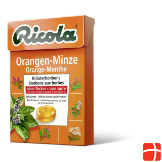 Ricola Orangen-Minze Kräuterbonbons ohne Zucker Box 50 g