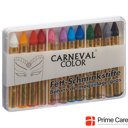 Carneval Color grease makeup pencils assorted 12 pcs